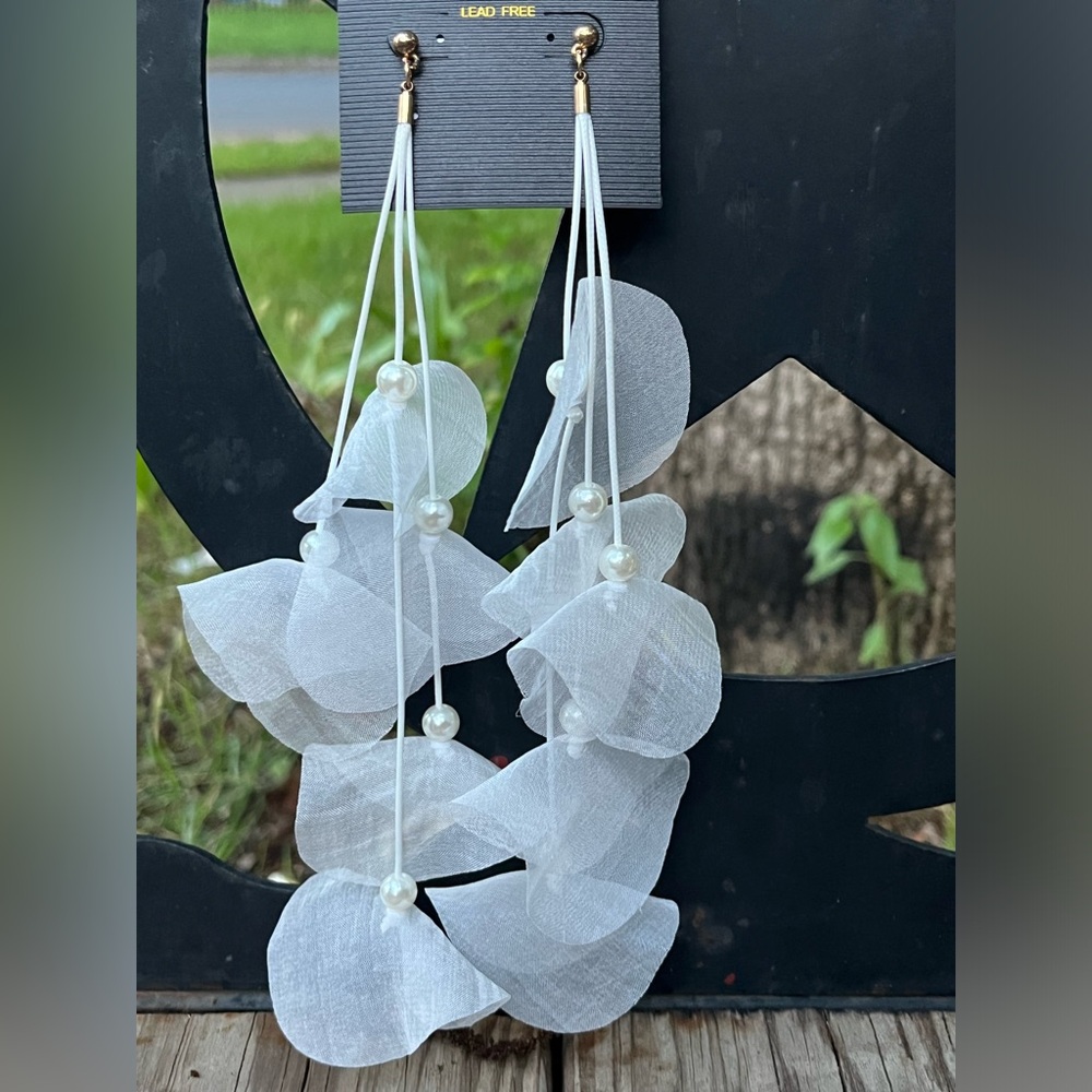 fabric floral Dangle Ear Rings